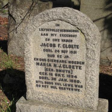 CLOETE Jacob F. -1951 &amp; Maria N.J. SMUTS 1894-1960