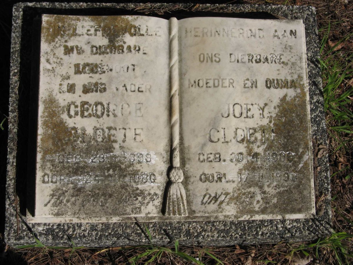 CLOETE George 1898-198? &amp; Joey 1906-1990