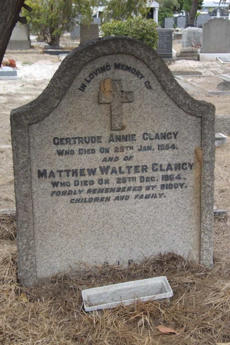 CLANCY Matthew Walter -1964 &amp; Gertrude Annie -1954