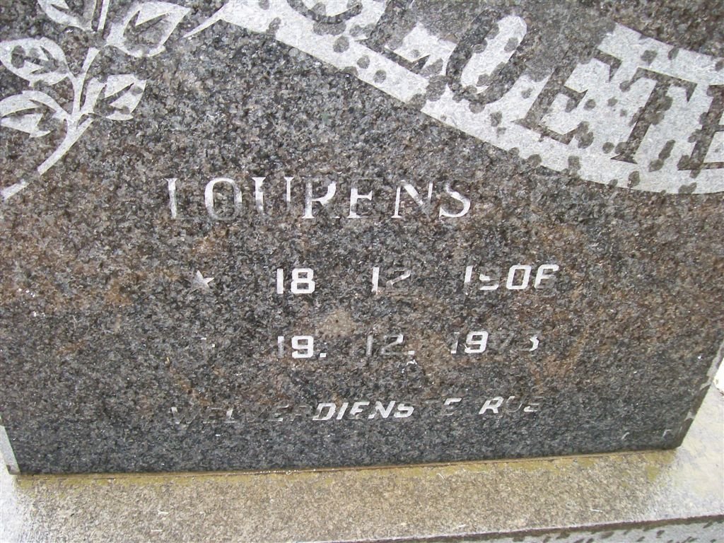 CLOETE Lourens 1916-1973