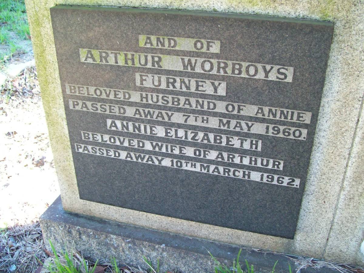 FURNEY Arthur Worboys -1960 &amp; Annie Elizabeth -1962