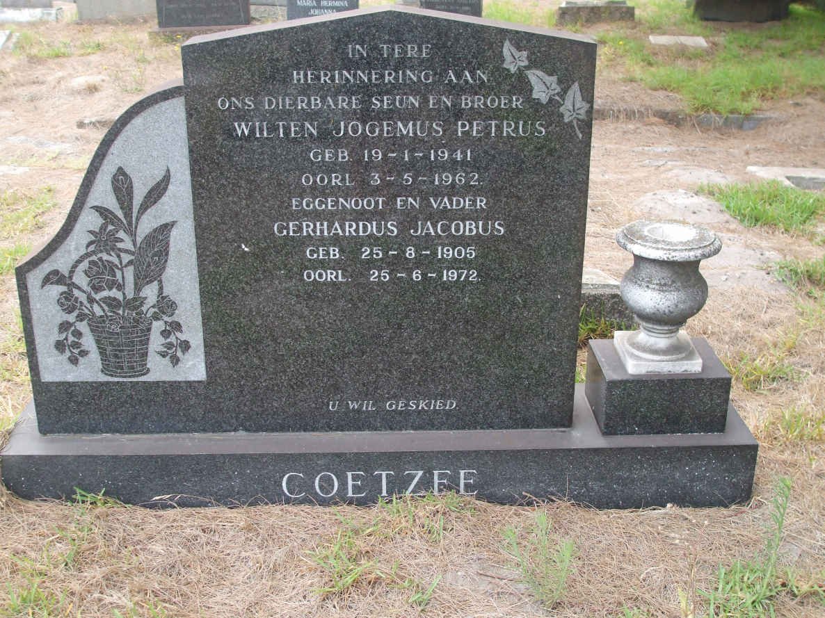 COETZEE Gerhardus Jacobus 1905-1972 :: COETZEE Wilten Jogemus Petrus 1941-1962