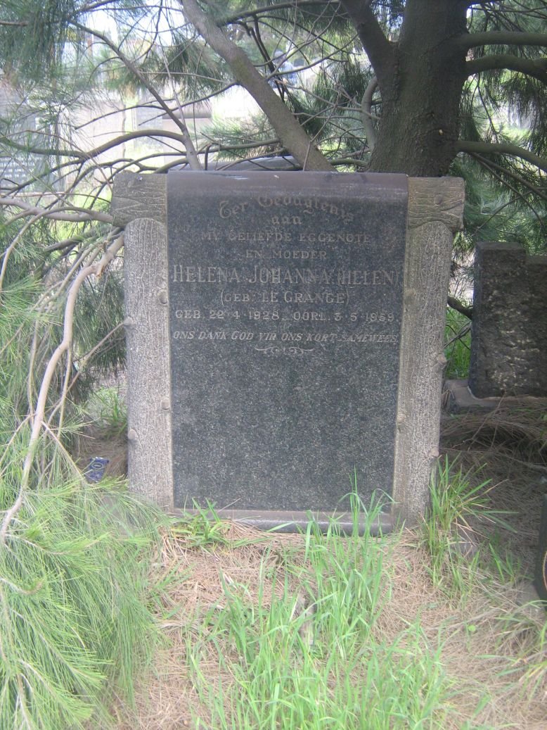 CORNELISSEN Helena Johanna nee LE GRANGE 1928-1959