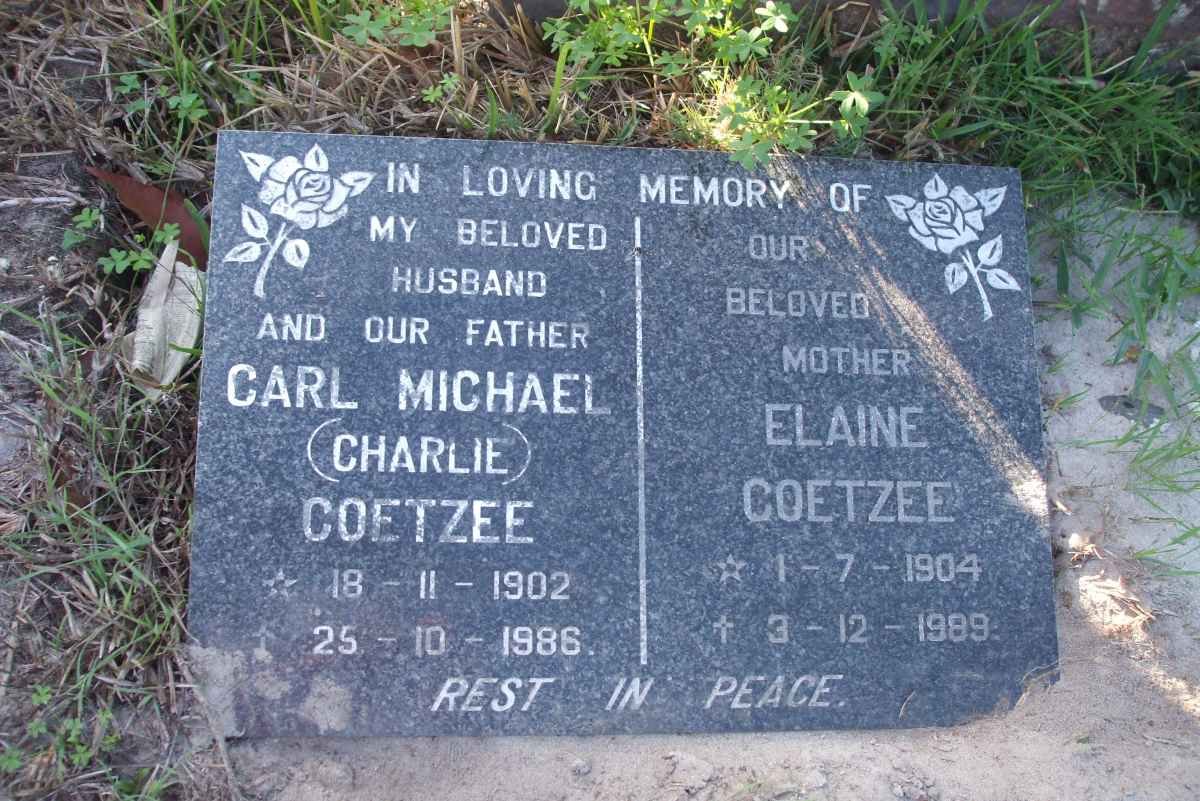 COETZEE Carl Michael 1902-1986 &amp; Elaine 1904-1989