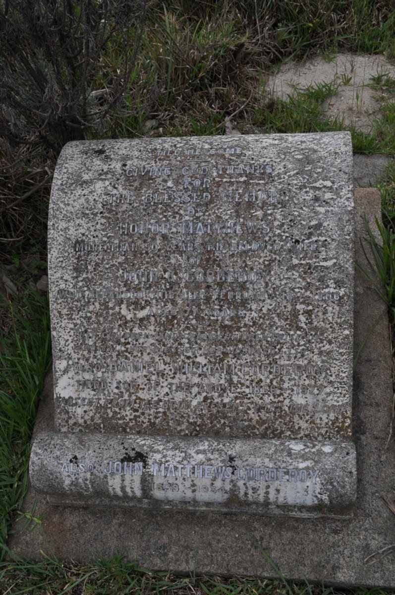 CORDEROY John Matthews 1859-1934 &amp; Honor Matthews -1906 :: CORDEROY Daniel William 1866-1927