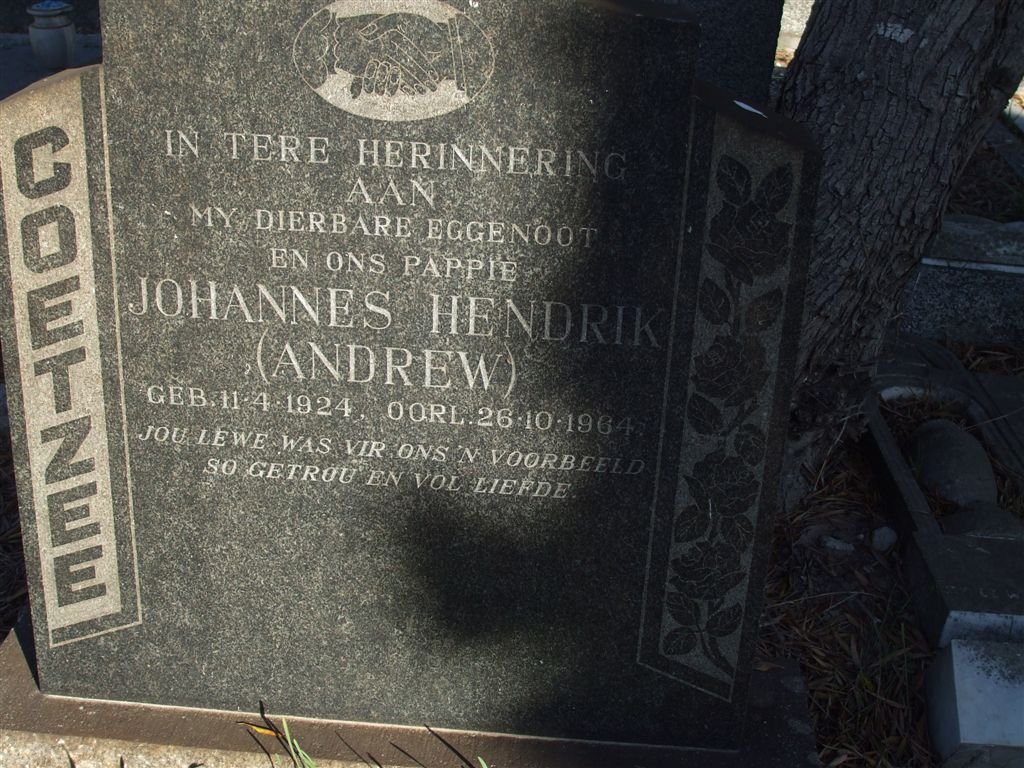COETZEE Johannes Hendrik 1924-1964