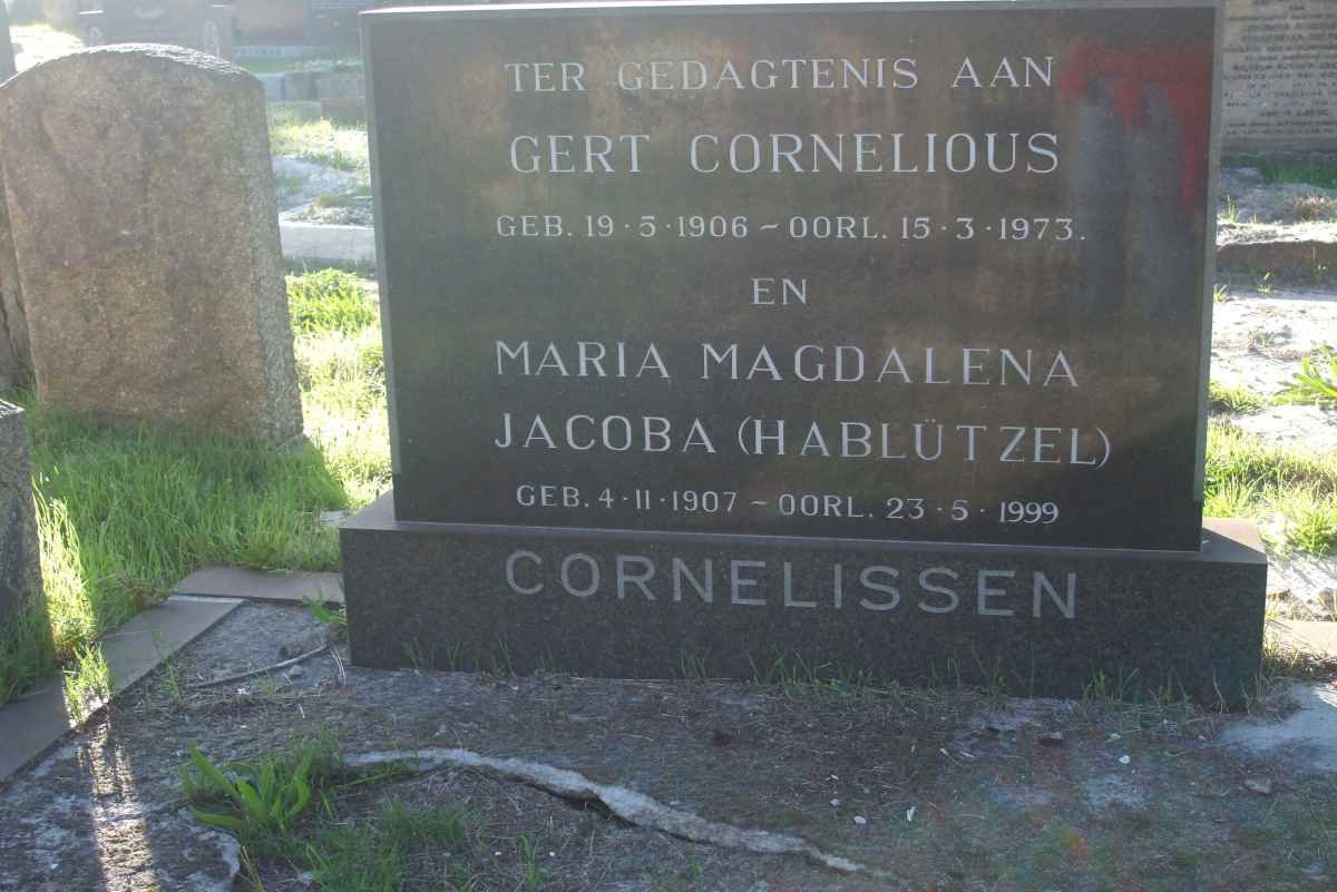 CORNELISSEN Gert Cornelious 1906-1973 &amp; Maria Magdalena Jacoba HABLUTZEL 1907-1999