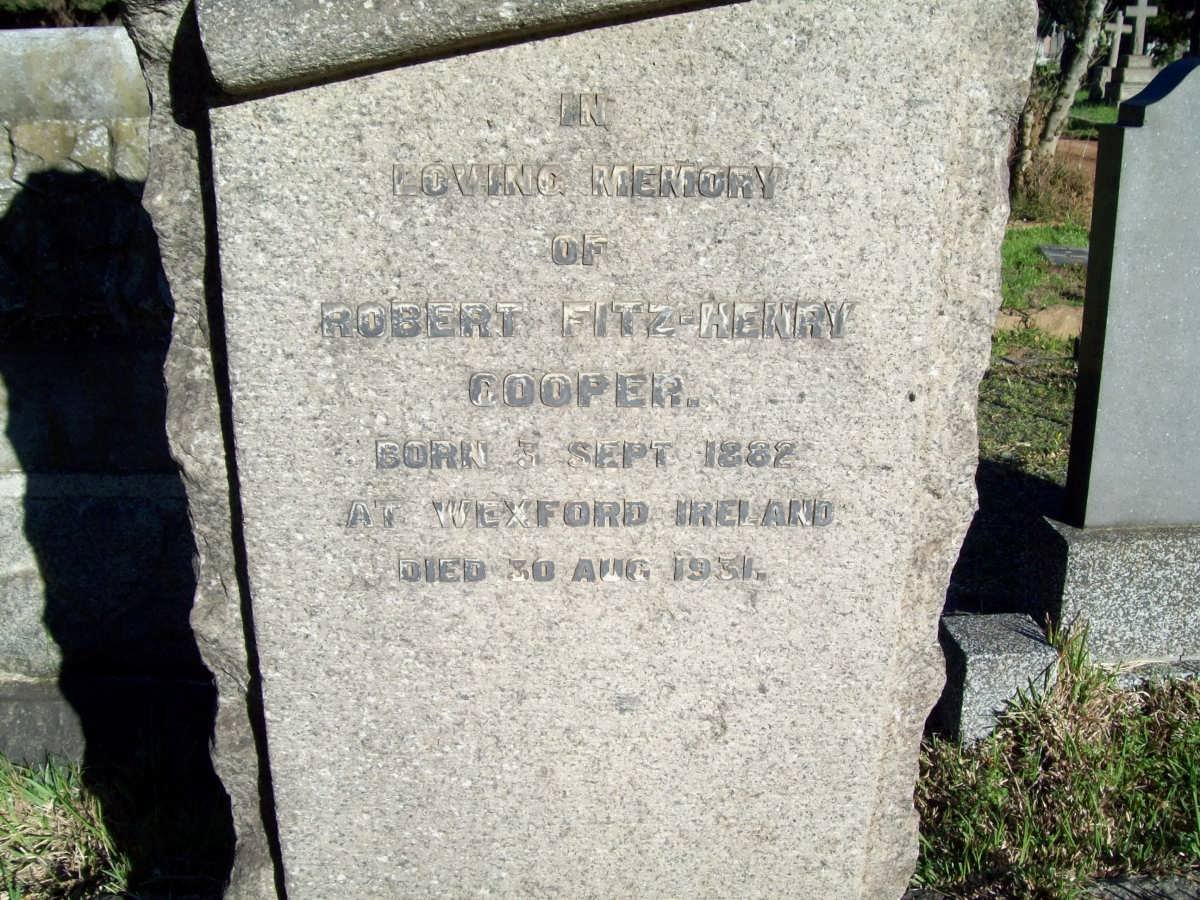 COOPER Robert Fitz-Henry 1882-1931