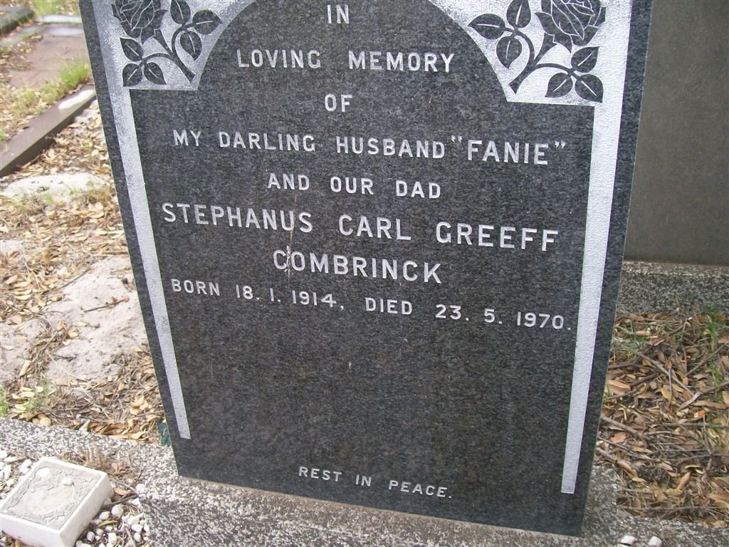 COMBRINCK Stephanus Carl Greeff 1914-1970