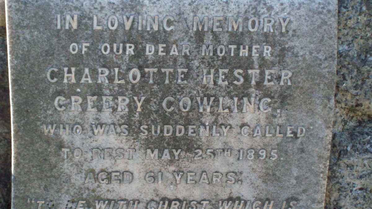 COWLING Charlotte Hester Creery  -1895 
