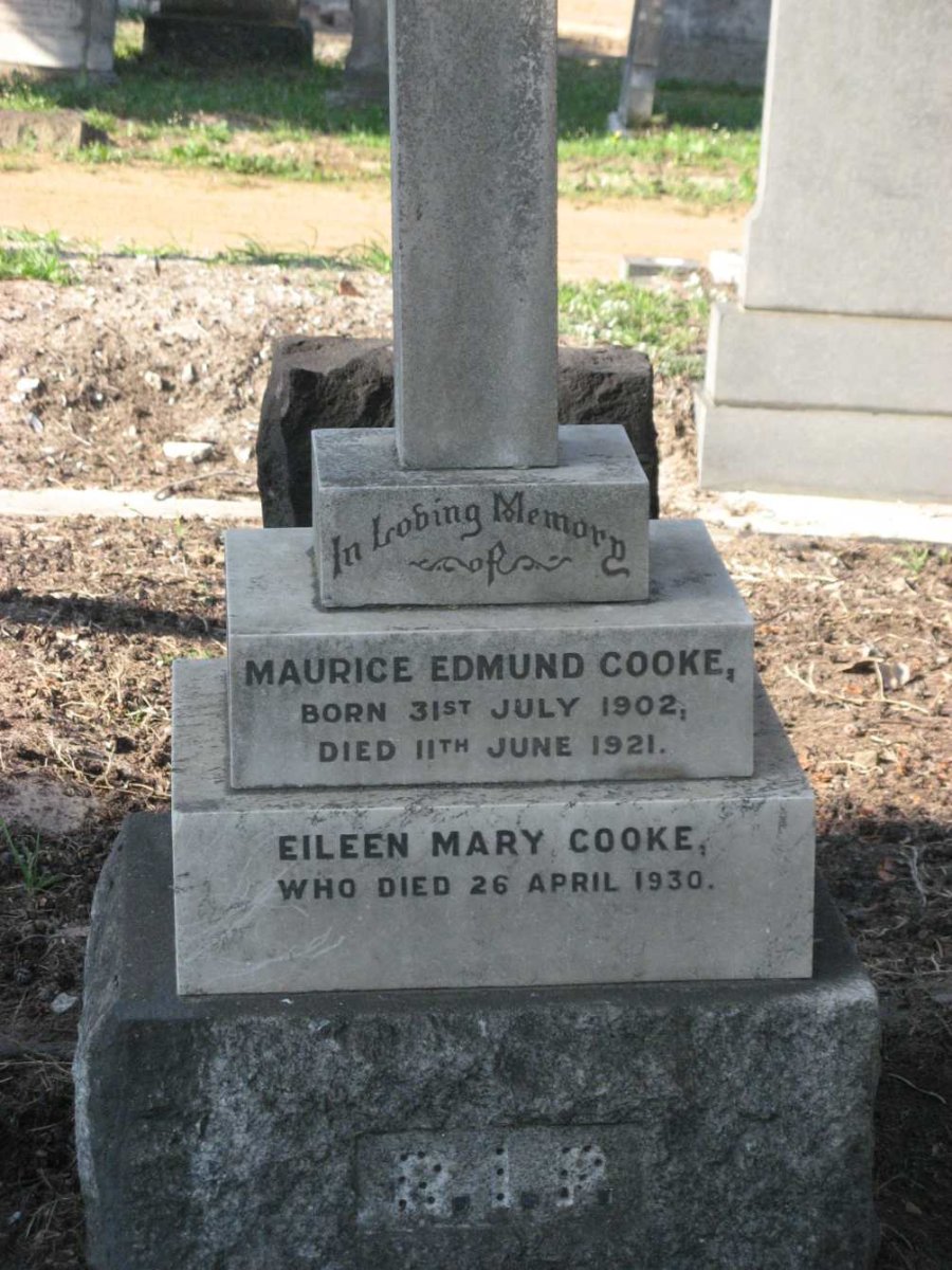 COOKE Maurice Edmund 1902-1921 :: COOKE Eileen Mary -1930