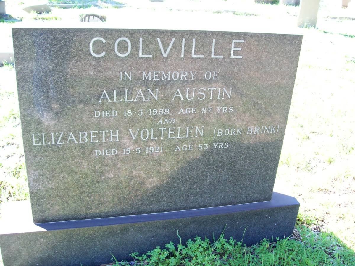 COLVILLE Allan Austin -1958 &amp; Elizabeth Voltelen BRINK -1921