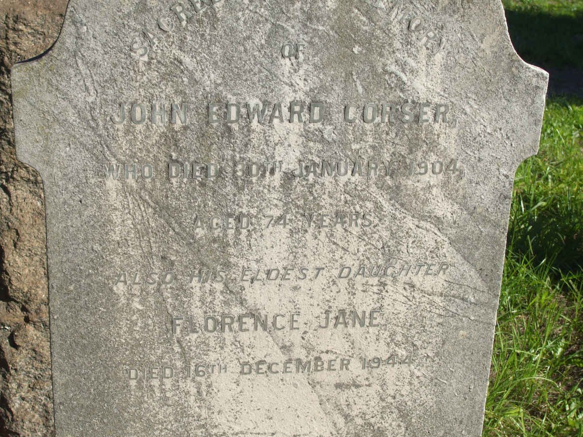 CORSER John Edward -1904 :: CORSER Florence Jane -1944