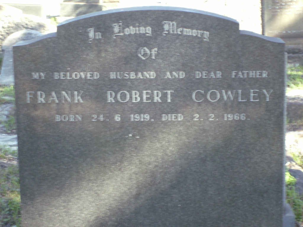 COWLEY Frank Robert 1919-1966