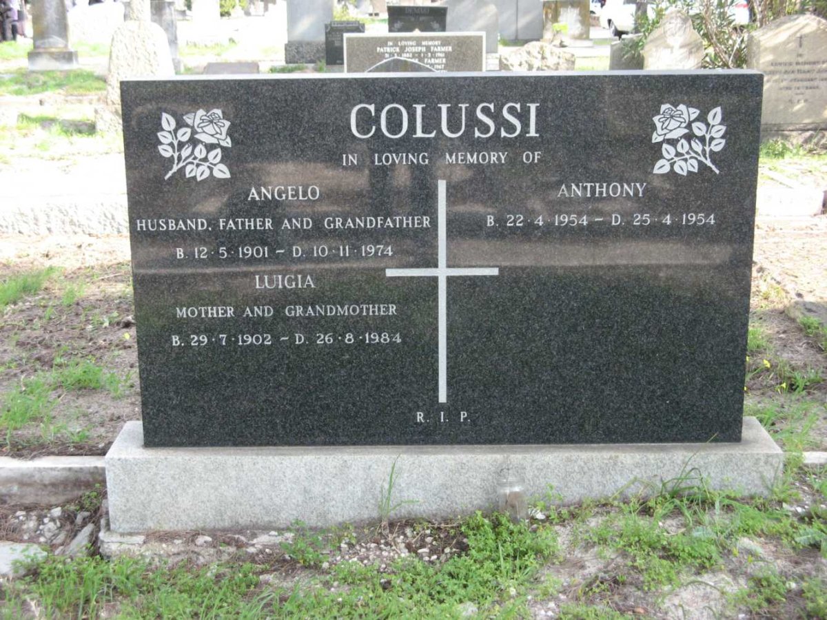 COLUSSI Angelo 1901-1974 &amp; Luigia 1902-1984 :: COLUSSI Anthony 1954-1954