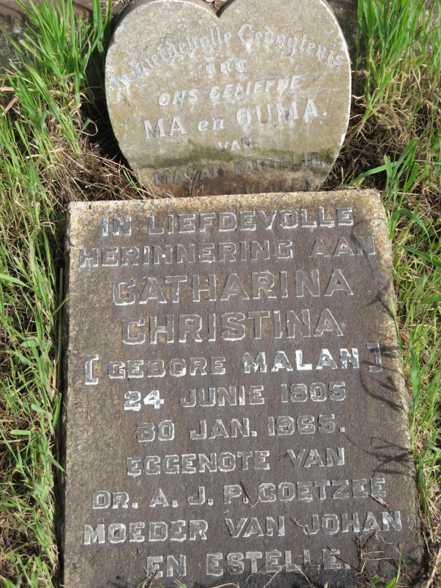 COETZEE Catharina Christina nee MALAN 1905-1965