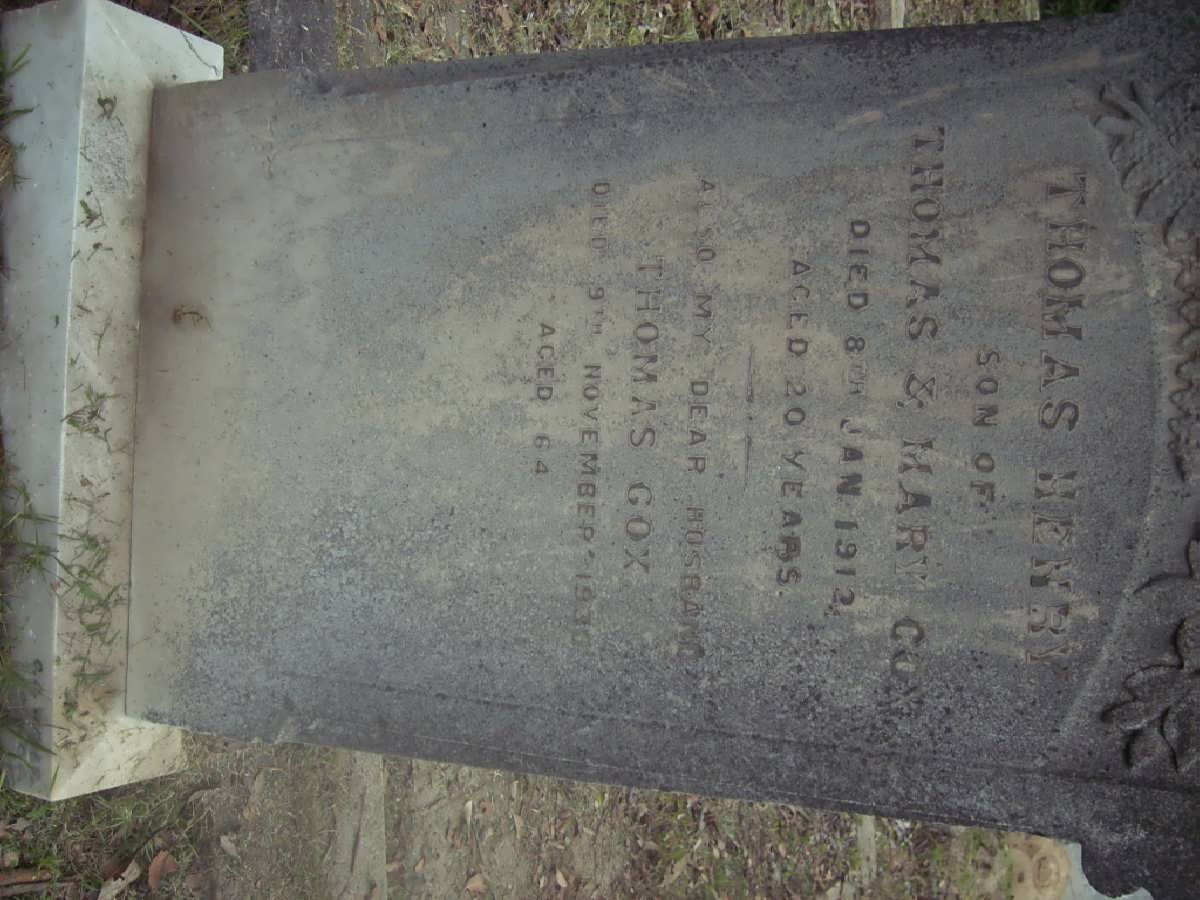 COX Thomas -1930 :: COX Thomas Henry -1912