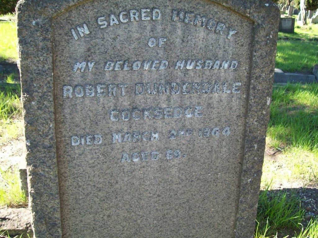 COCKSEDGE Robert Dunderdale -1904
