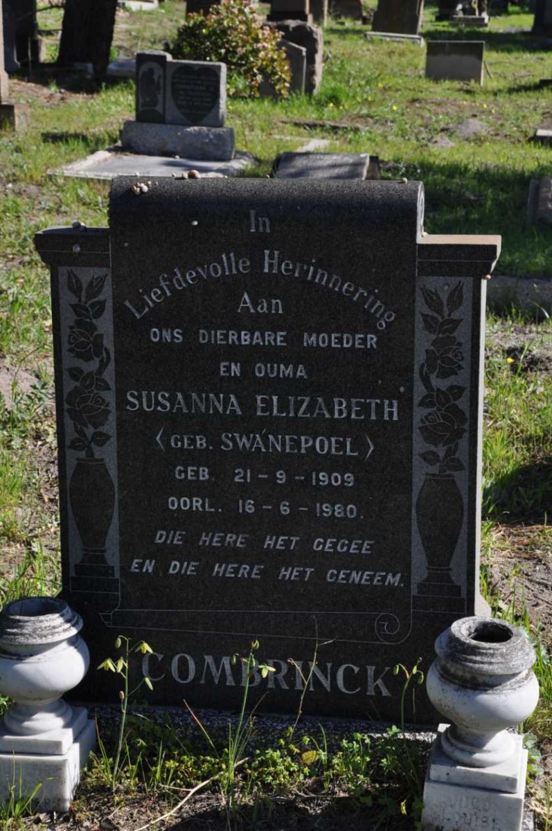 COMBRINCK Susanna Elizabeth nee SWANEPOEL 1909-1980