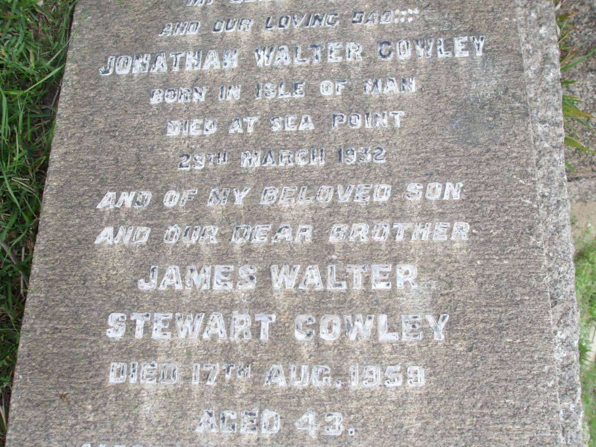 COWLEY Jonathan Walter -1932 :: COWLEY James Walter Stewart -1959