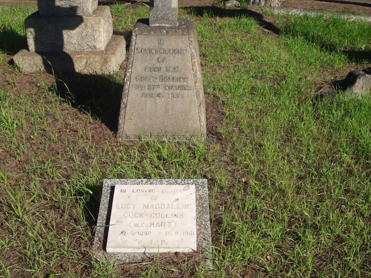 COCK-COLLINS Cecil S.C. -1952 :: COCK-COLLINS Lucy Magdalene nee HART 1898-1981