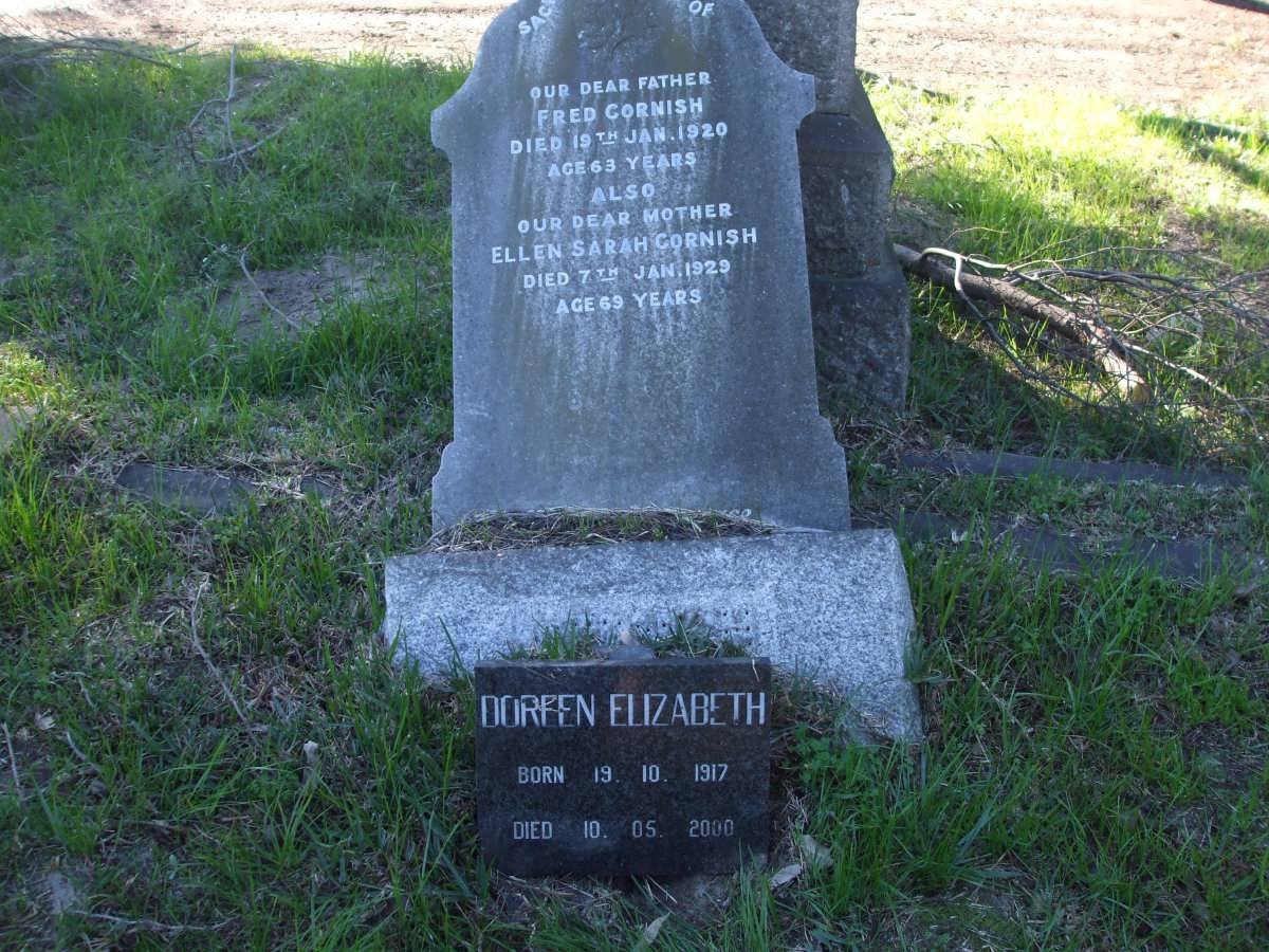 CORNISH Fred -1920 &amp; Ellen Sarah -1929 :: ? Doreen Elizabeth 1917-2000
