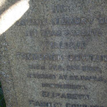 COWLING William Frederick -1856 &amp; Elizabeth Gadney -1899