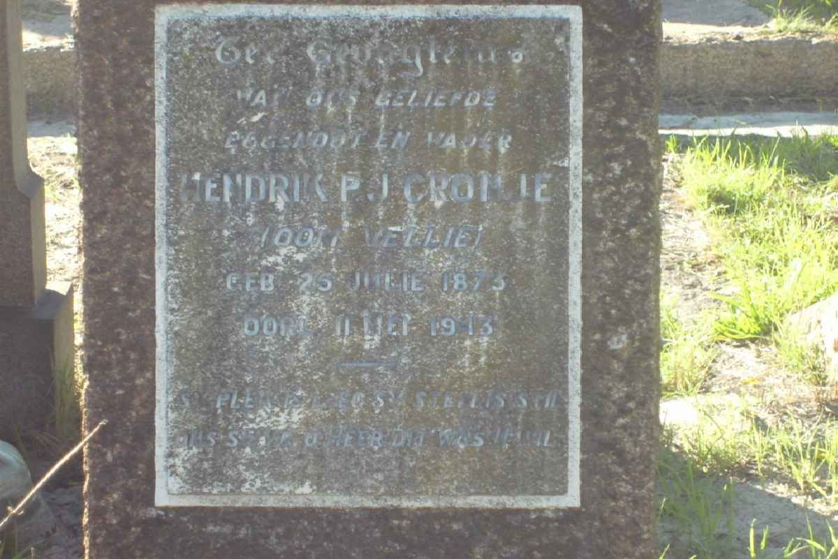 CRONJE Hendrik P.J. 1873-1943