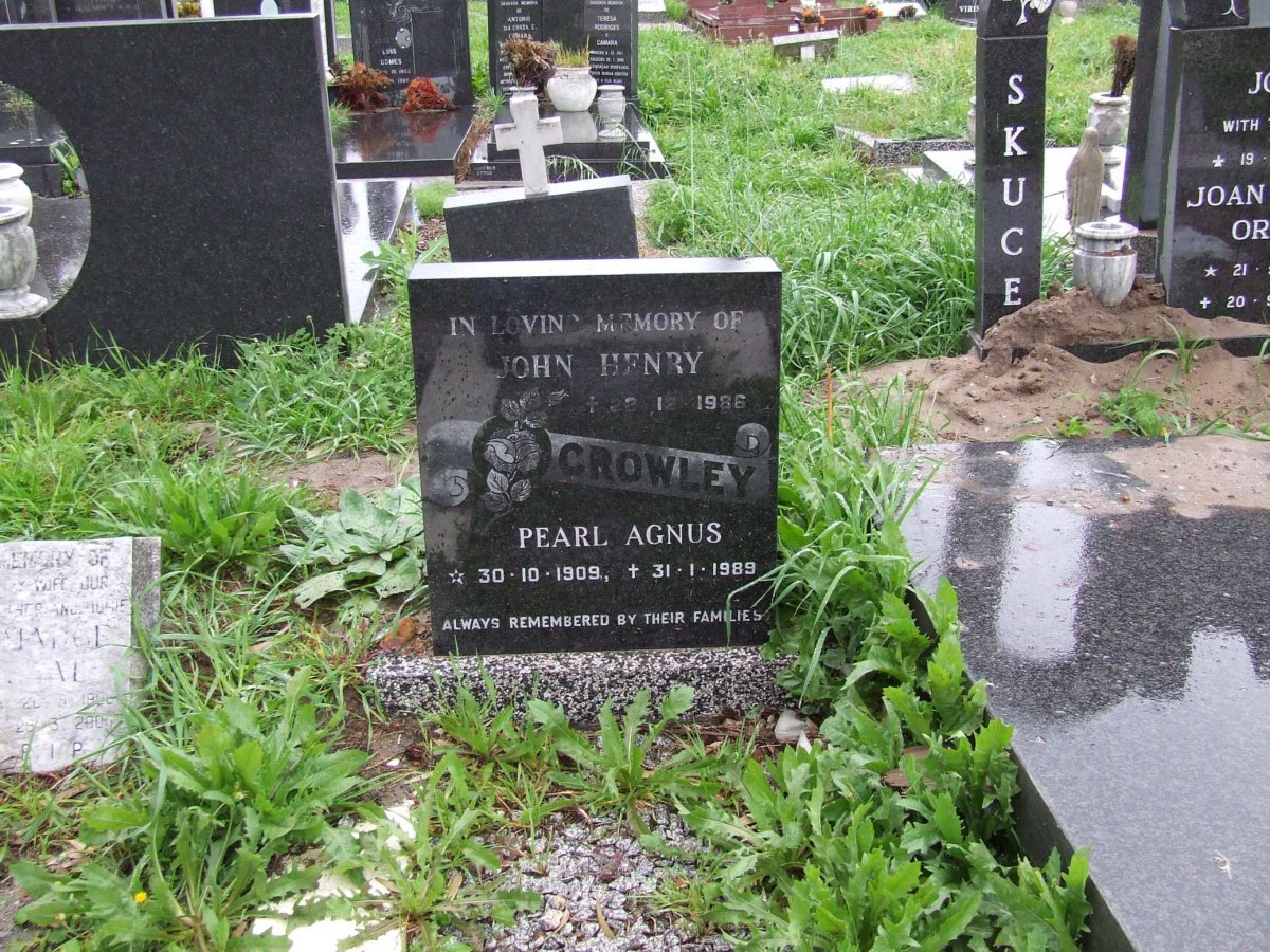 CROWLEY John Henry -1986 &amp; Pearl Agnus 1909-1989