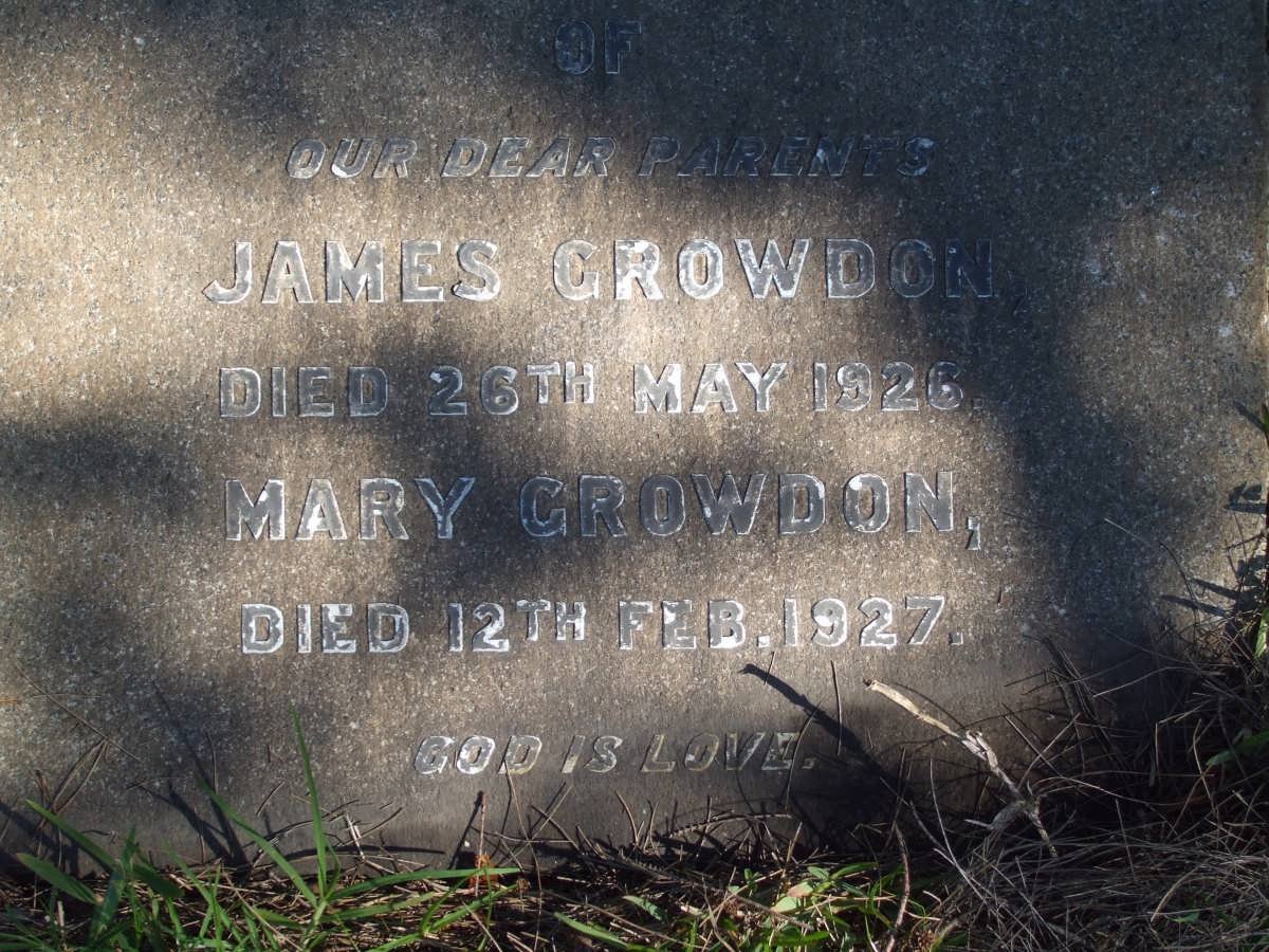 CROWDON James -1926 &amp; Mary -1927