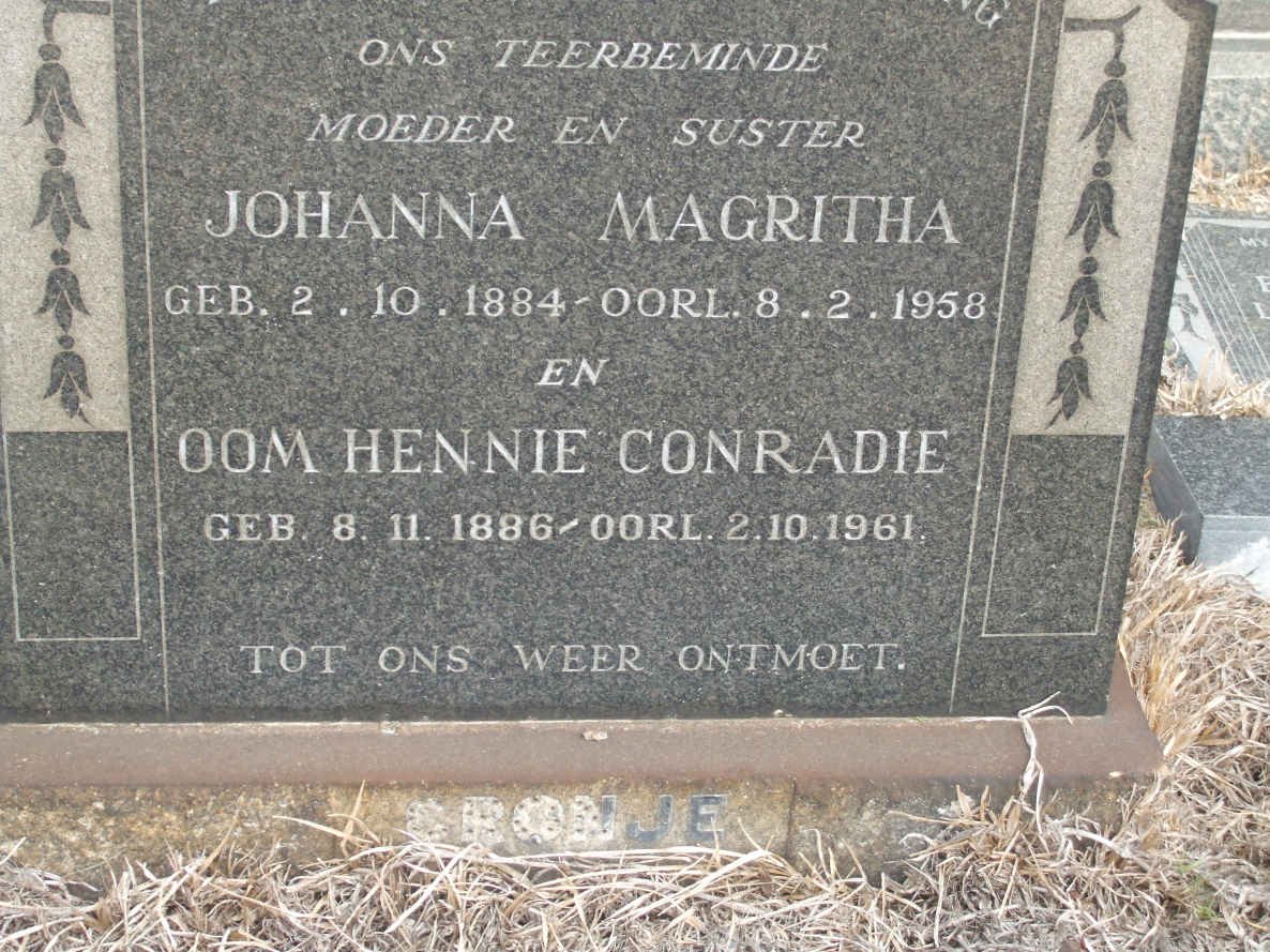 CRONJE Hennie Conradie 1886-1961 &amp; Johanna Magritha 1884-1958