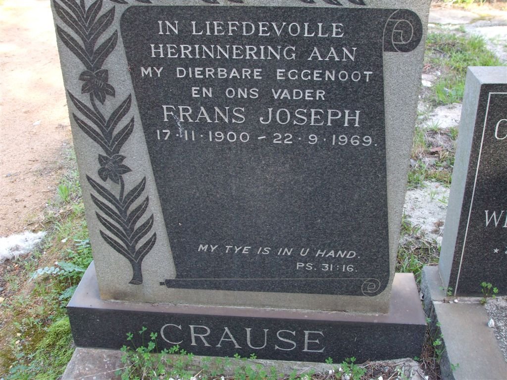 CRAUSE Frans Joseph 1900-1969