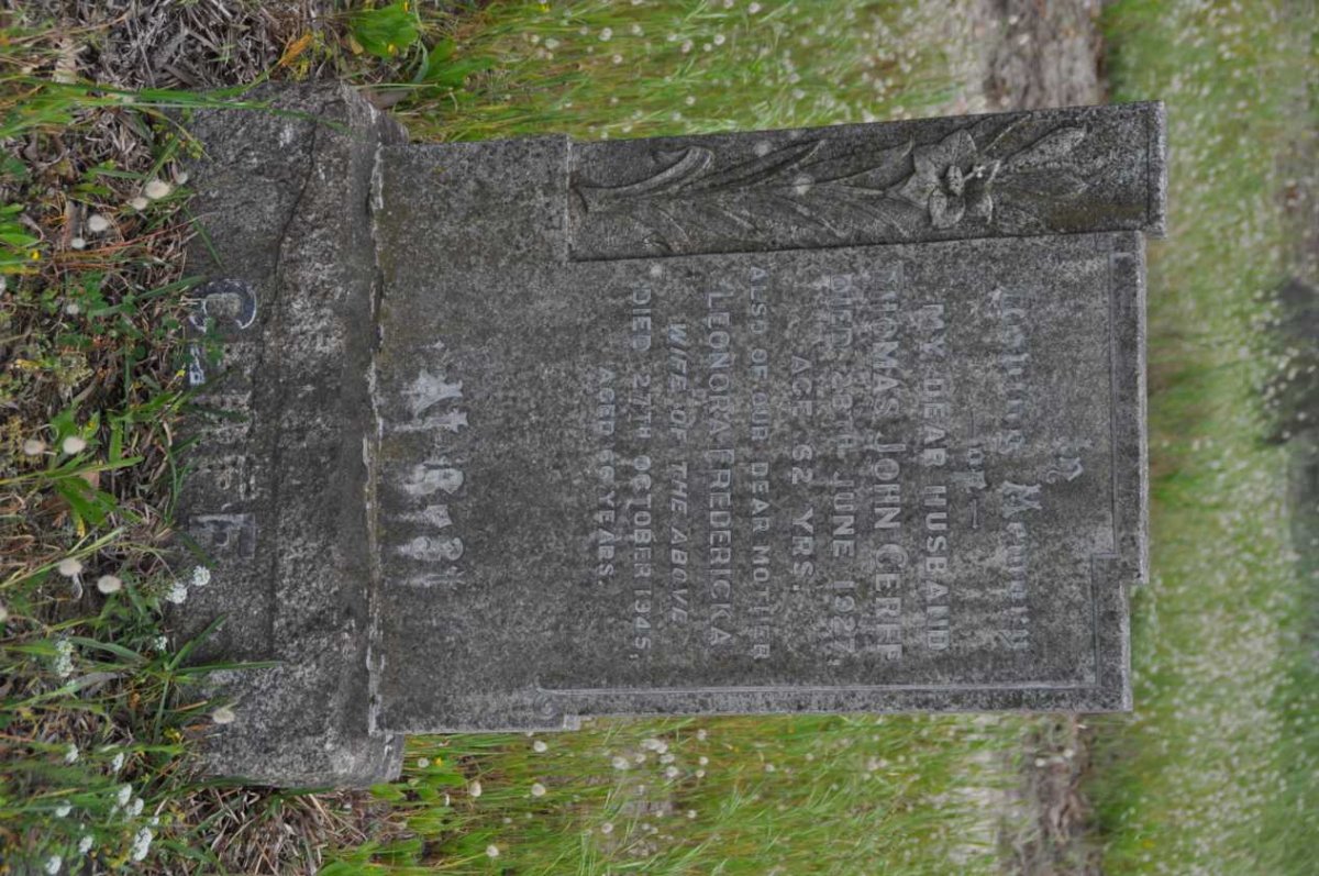 CERFF Thomas John -1927 &amp; Leonora Fredericka -1945