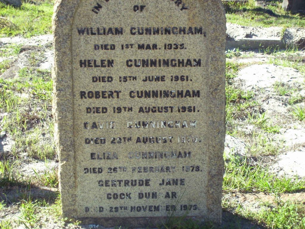 CUNNINGHAM William -1935 &amp; Helen  -1961
