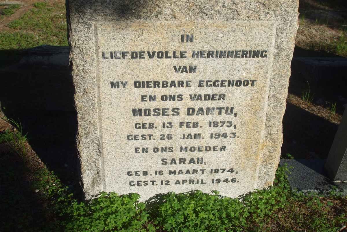 DANTU Moses 1873-1943 &amp; Sarah 1874-1946