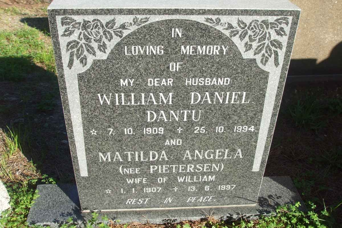 DANTU William Daniel 1909-1994 &amp; Matilda Angela PIETERSEN 1907-1997