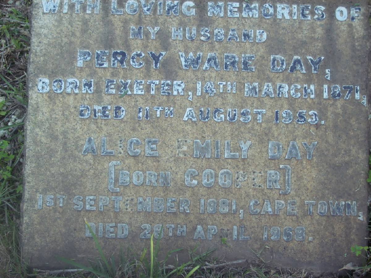 DAY Percy Ware 1871-1953 &amp; Alice Emily COOPER 1881-1968