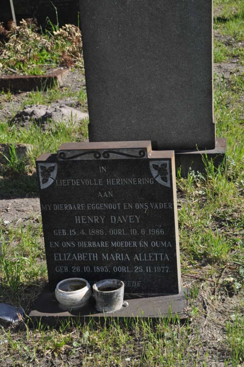 DAVEY Henry 1886-1966 &amp; Elizabeth Maria Alletta 1893-1977