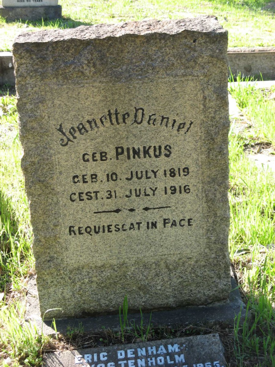 DANIEL Jeanette nee PINKUS 1819-1916 :: WOSTENHOLM Eric Denham 1887-1963 &amp; Mary Jane FAURE 1880-1959