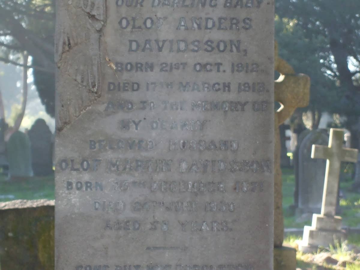 DAVIDSSON Olof Martin 1871-1930 :: DAVIDSSON Olof Anders 1912-1918