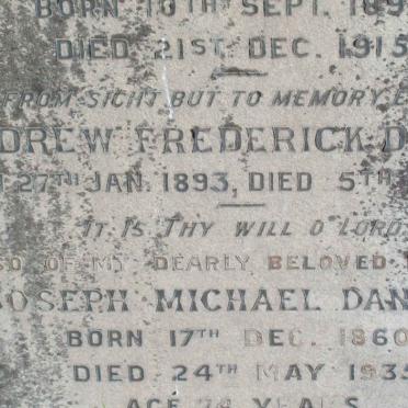 DANIELS Joseph Michael 1860-1935 