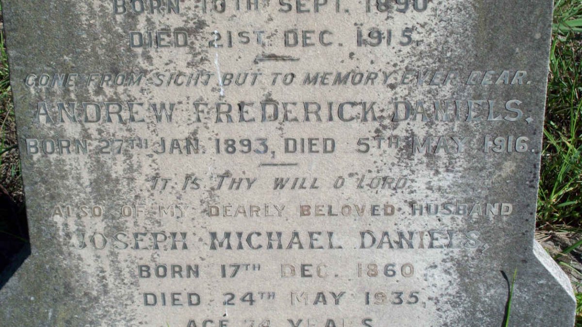 DANIELS Joseph Michael 1860-1935 