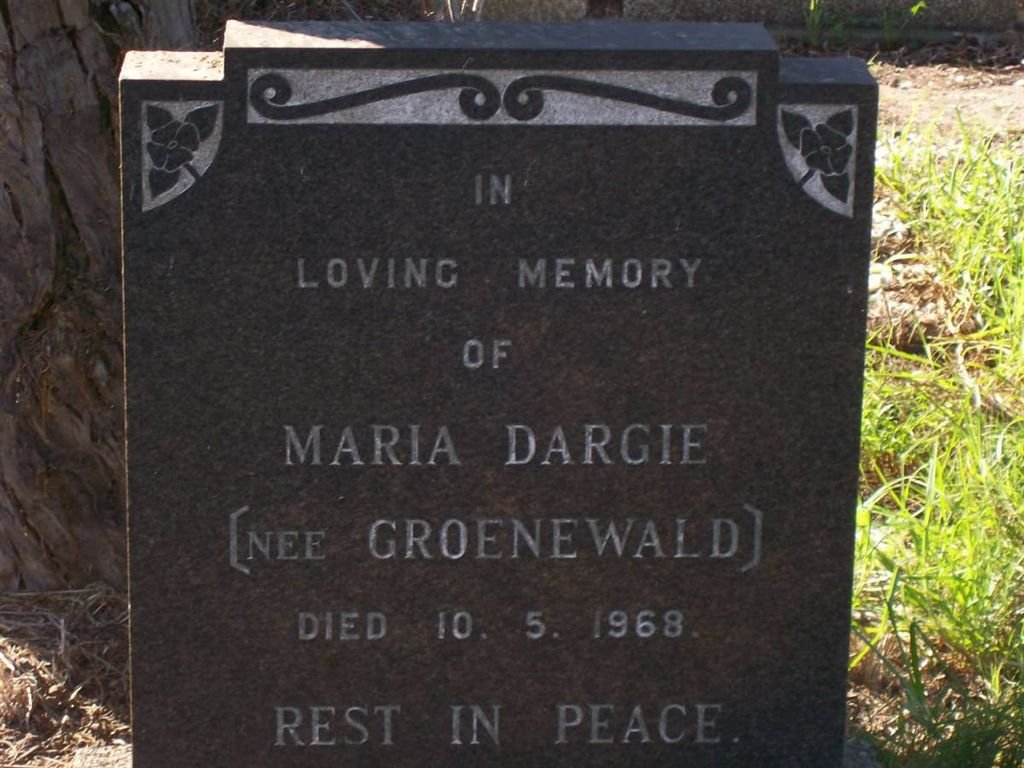 DARGIE M.H. nee GROENEWALD 1905-1968