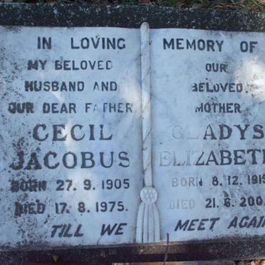 DAVIDS Cecil Jacobus 1905-1975 &amp; Gladys Elizabeth 1915-2002