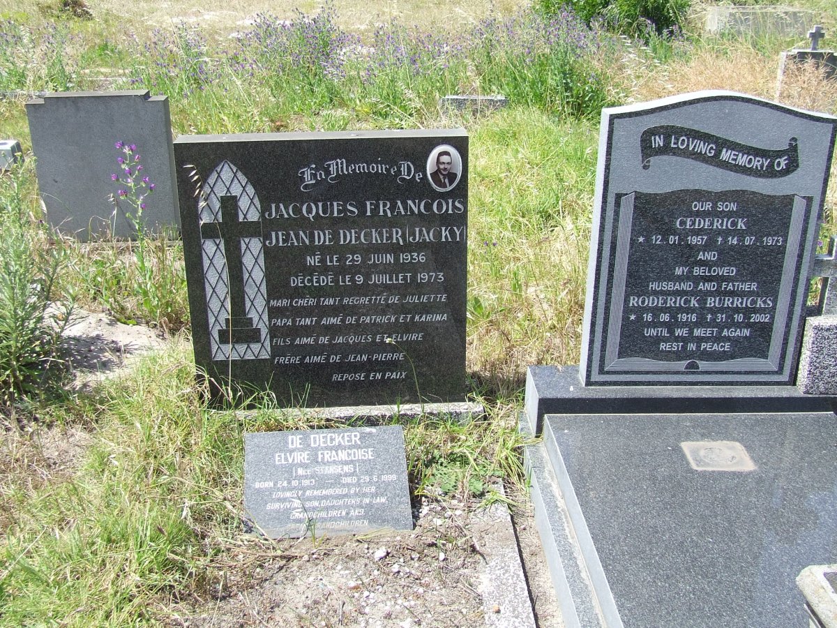 DECKER Jacques Francois, de 1936-1973 :: DECKER Elvire Francoise, de nee STANSENS 1913-1999 :: BURRICKS Roderick 1916-2002