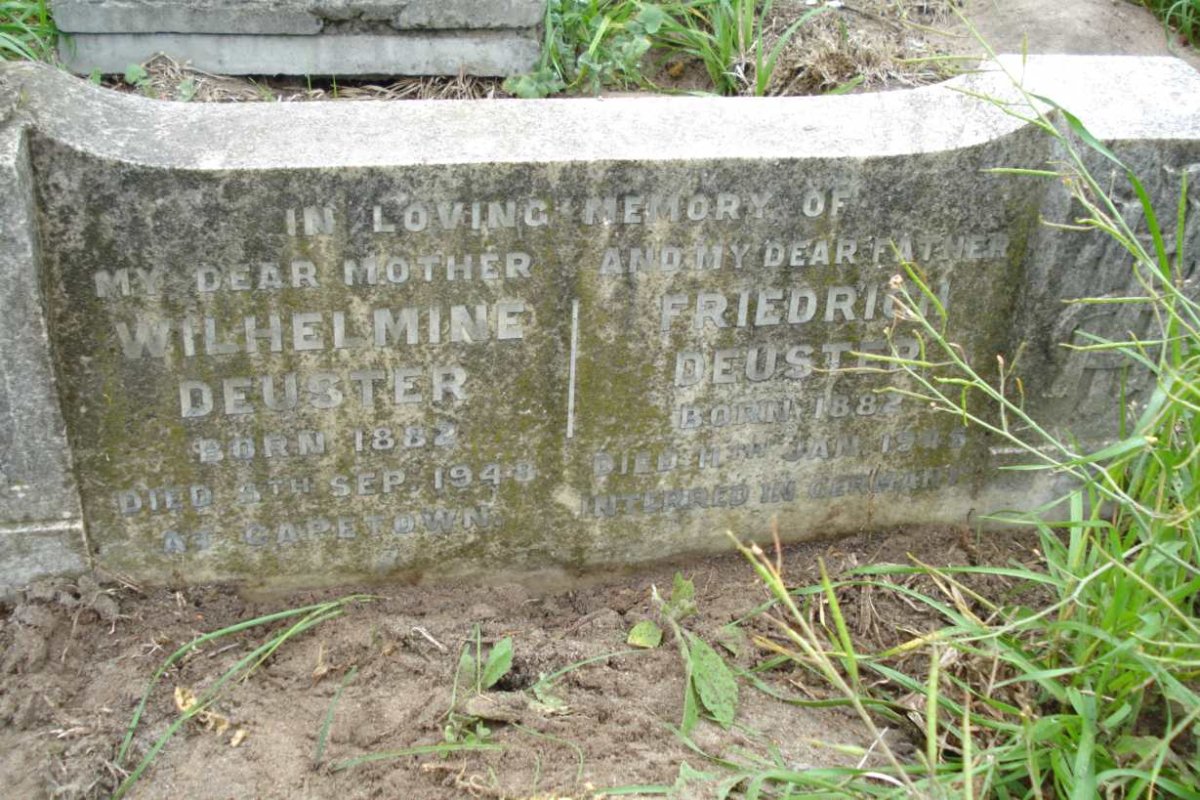 DEUSTER Friedrich 1882-1945 &amp; Wilhelmina 1882-1948