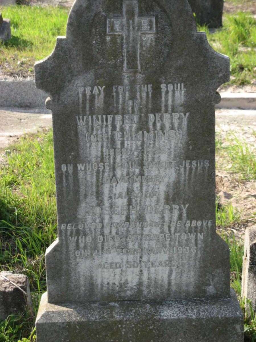 DERRY Joseph -1936 &amp; Winifred CUMMINS 1888-1935