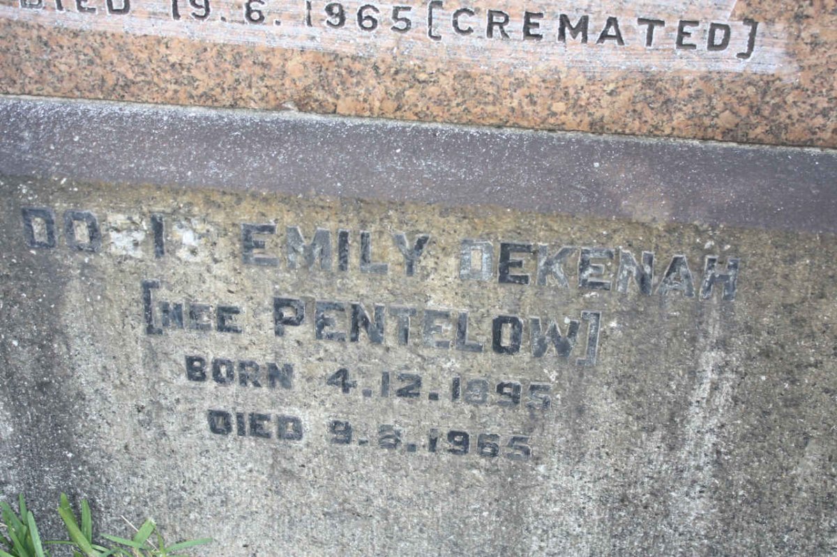 DEKENAH Doris Emily nee PENTELOW 1895-1965