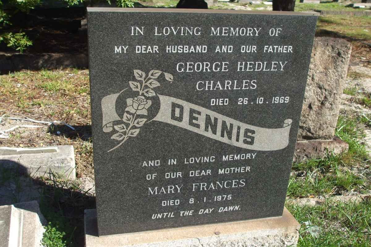 DENNIS George Hedley Charles -1969 &amp; Mary Frances -1975