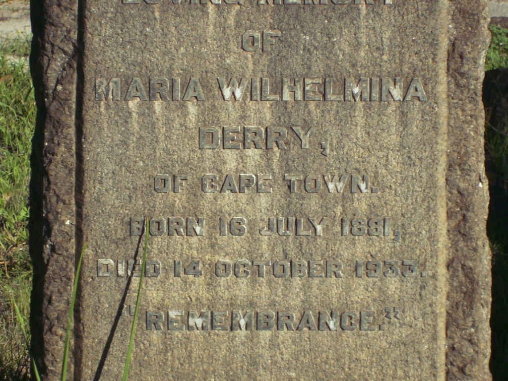 DERRY Maria Wilhelmina 1881-1933